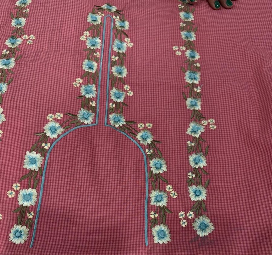Suit neckline embroidery